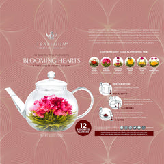Teabloom pomegranate bloom tea offers vibrant color and fruity aroma.