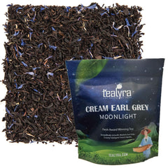 Tealyra Cream Earl Grey Moonlight pack showcases premium loose leaf tea for a luxurious ritual.