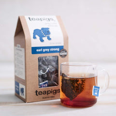 Biodegradable tea bags packaging from Teapigs demonstrates eco-friendly design.