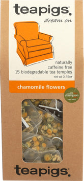 teapigs Chamomile Flowers Tea bag close-up showing floral aroma for a calming evening ritual