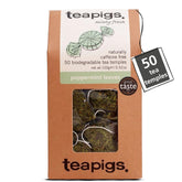 Teapigs peppermint leaves tea bags showing full-leaf texture for a bold, refreshing cup
