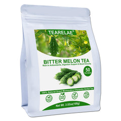 TEARELAE bitter melon tea bags show pure slices for a caffeine-free, refreshing brew.