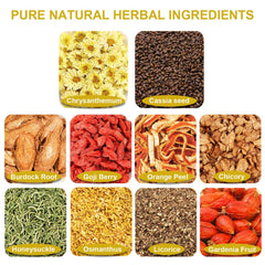 TEARELAE Burdock root infusion with goji berries for a calming moment.