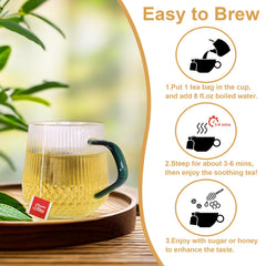 Brewing TEARELAE chamomile tea to steep a soothing cup.