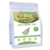 TEARELAE Holy Basil Tea Bags front packaging, ideal for daily relaxation and gentle digestion support.