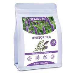 TEARELAE Hyssop Tea packaging with 36-count box, caffeine-free and pure.