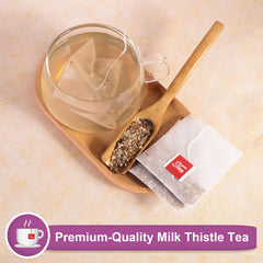 A cup of TEARELAE Milk Thistle Tea steeping to reveal aroma.