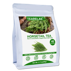 TEARELAE premium horsetail tea bags pack shot highlighting fresh, quality ingredients