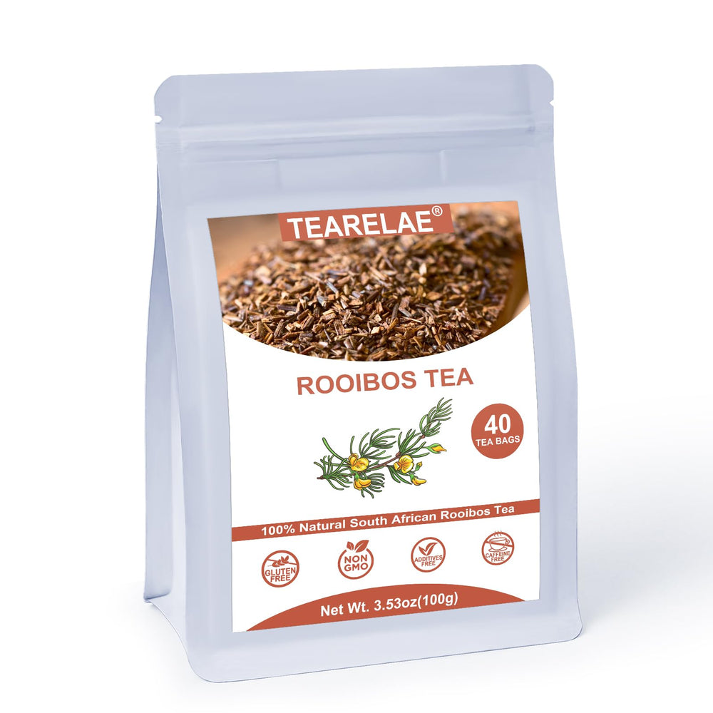 TEARELAE Rooibos tea bags 40-count packaging for easy daily brewing.