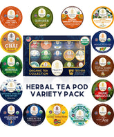 Teavity Organic Tea Pods Variety Pack Box for quick, convenient tea selections.