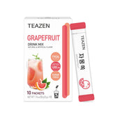 TEAZEN Grapefruit Tea Powder stick-packaging shows on-the-go format for busy days.