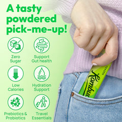 TEAZEN Kombucha Tropical Zest Korean Plum stick delivers sweet-tart flavor without sugar.