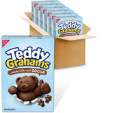 Teddy Grahams chocolate graham snacks box, six-pack, convenient for family treats.