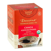 Teeccino Chaga Ashwagandha tea butterscotch cream pack for cozy evenings.