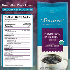 Teeccino Dandelion Dark Roast in a coffee maker brew demonstrates caffeine-free versatility.