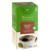 Teeccino French Roast Tea cup steaming with caffeine-free flavor