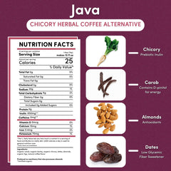 Teeccino Java Chicory ground coffee bag ready for caffeine-free brewing.