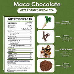 Hot cup of Teeccino Maca Chocolaté with rich chocolate and maca notes.