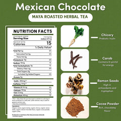 Teeccino Mexican Chocolate cup steam conveys a warm, comforting hot or iced beverage.