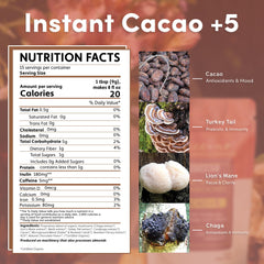 Close-up of Teeccino Miraculous Mushrooms Instant Cacao powder with organic cacao and mushroom blend