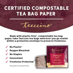 Teeccino Vanilla Nut amber-brew close-up showcasing roasted almond flavor