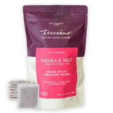 Teeccino Vanilla Nut Herbal Tea package with eco-friendly bags.
