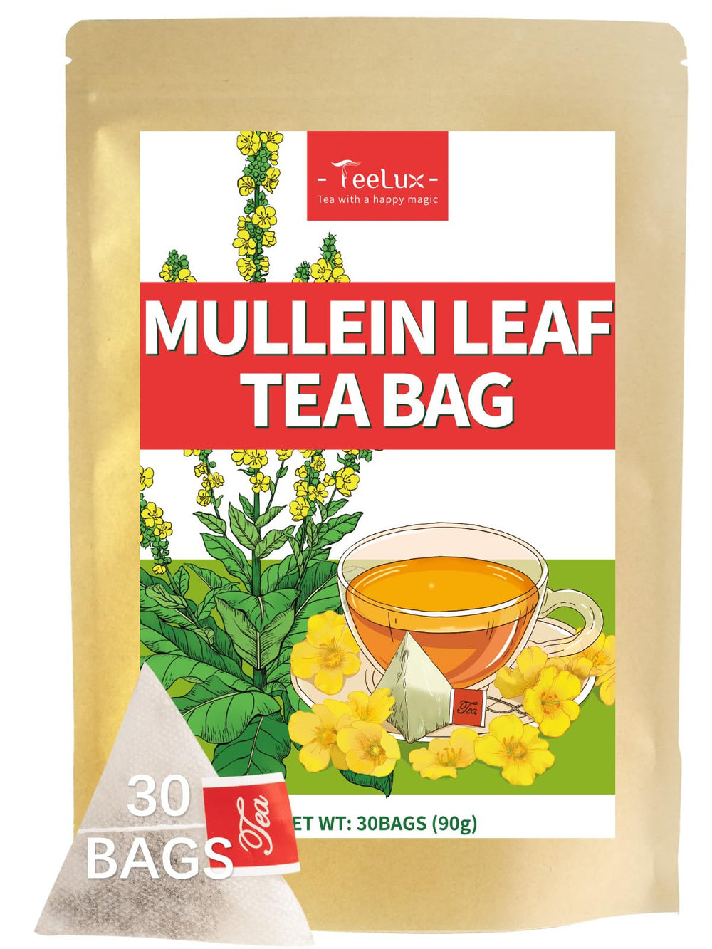 TeeLux Mullein Leaf Tea Bags packaging showing eco-friendly design