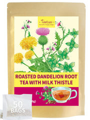 TeeLux roasted dandelion tea bag with nutty aroma for a comforting cup.