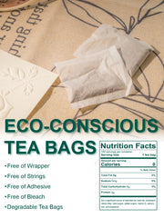 TeeLux tea bags close-up revealing roasted texture for smooth caffeine-free flavor