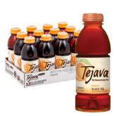 Tejava Peach unsweetened iced tea bottle shows pure flavor and zero calories.