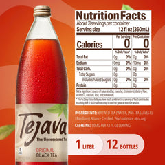 Tejava unsweetened tea bottle closeup highlights pure, bold flavor.