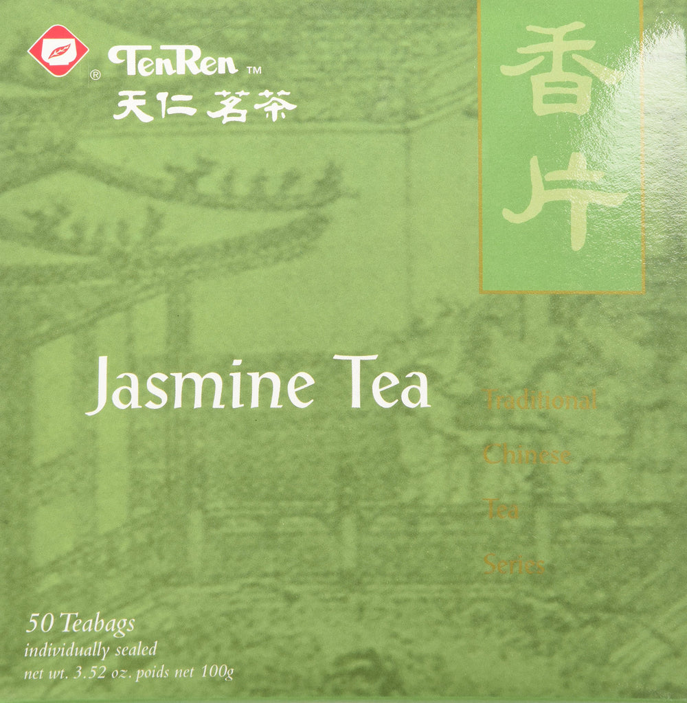 Ten Ren Jasmine tea bags in a box of 50 for easy daily brewing
