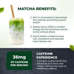 Preparing a Tenzo matcha latte with foam and vibrant green color.