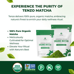 Tenzo Tea matcha latte being prepared for a creamy afternoon treat.