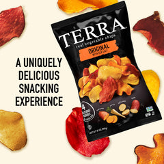 Terra Boniato and Batata vegetable slices show natural colors.