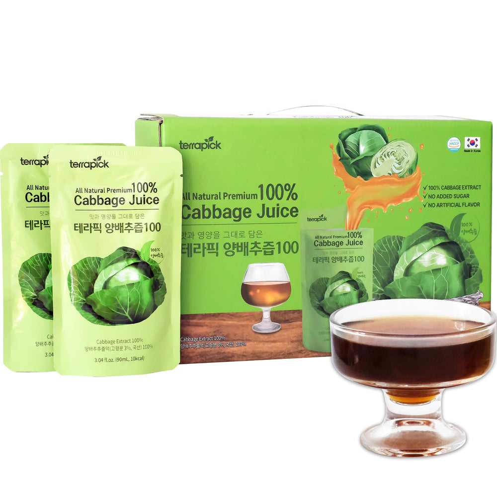 Terrapick Korean cabbage extract pouch pouring 90ml for daily gut support