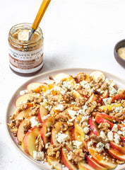 Terrapin Ridge Brie with Apple Maple Bacon Jam topping elevates soft cheese.