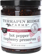 Terrapin Ridge Hot Pepper Raspberry Preserves bottle showcasing bold sweet-heat flavor for glazes