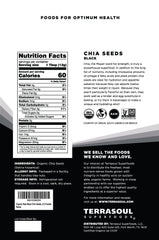 Terrasoul Black Chia Seeds bulk pack closeup showing tiny glossy seeds