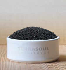 Terrasoul Black Cumin Seeds pour, ready to season soups.