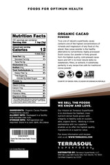 Terrasoul Superfoods cacao powder scoop close-up for recipes