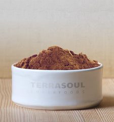 Terrasoul carob powder in packaging used as versatile baking ingredient