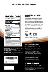 Terrasoul carob powder close-up highlighting sweet chocolate notes for smoothies