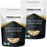 Terrasoul Superfoods cashews in two-pound resealable packaging for easy snacking.