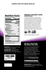 Terrasoul coconut chips raw close-up reveals crisp, lightly textured chips.