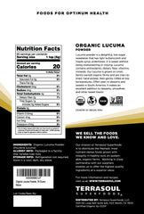 Terrasoul Lucuma Powder spoon demonstrates easy portioning for daily recipes.