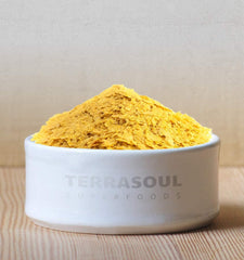 Close-up of Terrasoul Nutritional Yeast Flakes fortified with B vitamins for plant-based meals.