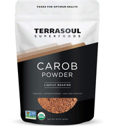 Terrasoul Organic Carob Powder 16oz pouch, cocoa-like baking ingredient