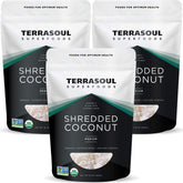 Terrasoul Organic Coconut Flakes front-pack image showing the 3 lb triple pack for baking
