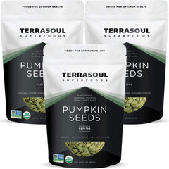 Terrasoul Superfoods organic pumpkin seeds 6 lb bulk pack front view for bulk snacking.
